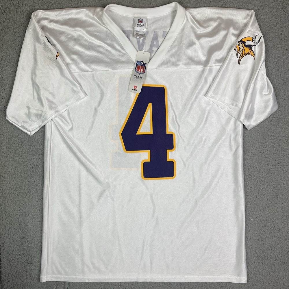 Brett Favre Minnesota Vikings #4 NFL Football Jersey Adult Large White Purple